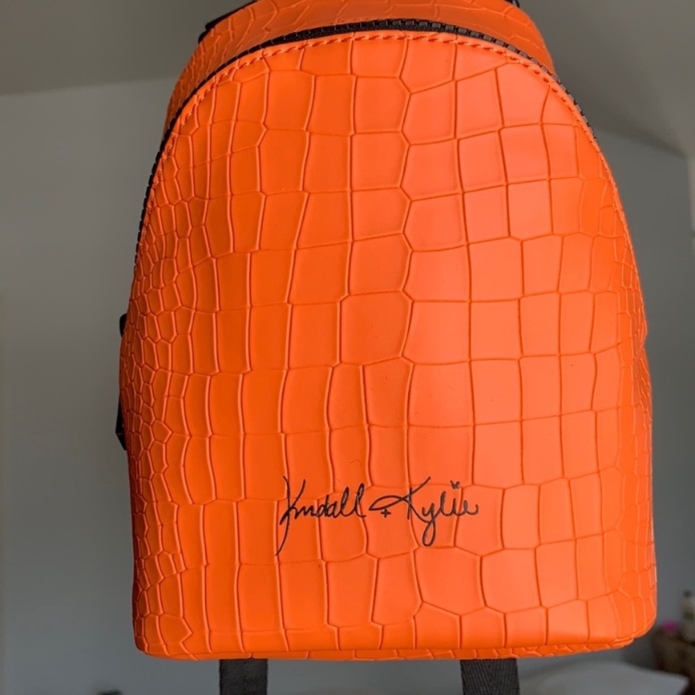 Kendall & Kylie Croc-Embossed Orange Mini Backpack